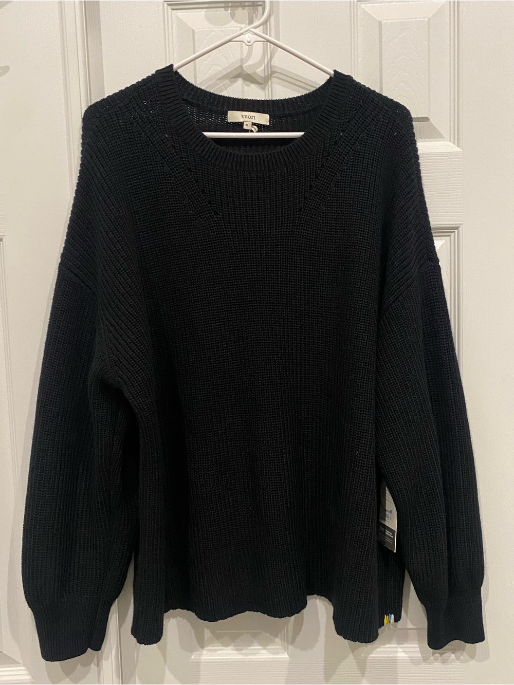 New! Vuori womens alps crew neck sweater black xl merino wool - Picture 2 of 13